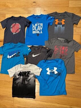 BOYS NIKE/UA DRI-FIT STYLE TSHIRT LOT!!